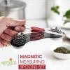 imageSpring Chef Stainless Steel Magnetic Measuring Spoons Set with Strong Magnets Heavy Duty Metal Kitchen Gadgets for Baking ampamp Cooking Fits in Most Kitchen Spice Jars Multicolor Set of 8 with LevelerRed