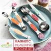 imageSpring Chef Stainless Steel Magnetic Measuring Spoons Set with Strong Magnets Heavy Duty Metal Kitchen Gadgets for Baking ampamp Cooking Fits in Most Kitchen Spice Jars Multicolor Set of 8 with LevelerDesert Sunset