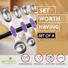 imageSpring Chef Stainless Steel Magnetic Measuring Spoons Set with Strong Magnets Heavy Duty Metal Kitchen Gadgets for Baking ampamp Cooking Fits in Most Kitchen Spice Jars Multicolor Set of 8 with LevelerOrchid