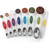 imageSpring Chef Stainless Steel Magnetic Measuring Spoons Set with Strong Magnets Heavy Duty Metal Kitchen Gadgets for Baking ampamp Cooking Fits in Most Kitchen Spice Jars Multicolor Set of 8 with LevelerMulticolor