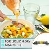 imageSpring Chef Stainless Steel Magnetic Measuring Spoons Set with Strong Magnets Heavy Duty Metal Kitchen Gadgets for Baking ampamp Cooking Fits in Most Kitchen Spice Jars Multicolor Set of 8 with LevelerYellow