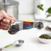 imageSpring Chef Stainless Steel Magnetic Measuring Spoons Set with Strong Magnets Heavy Duty Metal Kitchen Gadgets for Baking ampamp Cooking Fits in Most Kitchen Spice Jars Multicolor Set of 8 with LevelerMulticolor