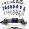 imageSpring Chef Stainless Steel Magnetic Measuring Spoons Set with Strong Magnets Heavy Duty Metal Kitchen Gadgets for Baking ampamp Cooking Fits in Most Kitchen Spice Jars Multicolor Set of 8 with LevelerSapphire