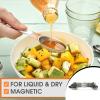imageSpring Chef Stainless Steel Magnetic Measuring Spoons Set with Strong Magnets Heavy Duty Metal Kitchen Gadgets for Baking ampamp Cooking Fits in Most Kitchen Spice Jars Multicolor Set of 8 with LevelerWhite