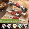 imageSpring Chef Stainless Steel Magnetic Measuring Spoons Set with Strong Magnets Heavy Duty Metal Kitchen Gadgets for Baking ampamp Cooking Fits in Most Kitchen Spice Jars Multicolor Set of 8 with LevelerRed