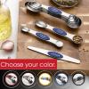 imageSpring Chef Stainless Steel Magnetic Measuring Spoons Set with Strong Magnets Heavy Duty Metal Kitchen Gadgets for Baking ampamp Cooking Fits in Most Kitchen Spice Jars Multicolor Set of 8 with LevelerSapphire