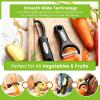 imageSpring Chef Swivel ampamp Vegetable Julienne Peeler Set for Kitchen with Stainless Steel Sharp Blades  Potato Peelers with Soft Grip Handles ampamp Blade Covers  Perfect for Carrot Zucchini Cucumber  BlackSwivel  Julienne Peeler