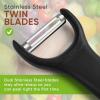 imageSpring Chef Swivel ampamp Vegetable Julienne Peeler Set for Kitchen with Stainless Steel Sharp Blades  Potato Peelers with Soft Grip Handles ampamp Blade Covers  Perfect for Carrot Zucchini Cucumber  BlackSwivel  Y Peeler