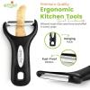 imageSpring Chef Swivel ampamp Vegetable Julienne Peeler Set for Kitchen with Stainless Steel Sharp Blades  Potato Peelers with Soft Grip Handles ampamp Blade Covers  Perfect for Carrot Zucchini Cucumber  BlackSwivel  Julienne  Y Peeler