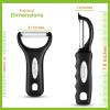 imageSpring Chef Swivel ampamp Vegetable Julienne Peeler Set for Kitchen with Stainless Steel Sharp Blades  Potato Peelers with Soft Grip Handles ampamp Blade Covers  Perfect for Carrot Zucchini Cucumber  BlackSwivel  Julienne Peeler