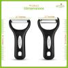 imageSpring Chef Swivel ampamp Vegetable Julienne Peeler Set for Kitchen with Stainless Steel Sharp Blades  Potato Peelers with Soft Grip Handles ampamp Blade Covers  Perfect for Carrot Zucchini Cucumber  BlackY  Julienne Peeler