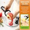 imageSpring Chef Swivel ampamp Vegetable Julienne Peeler Set for Kitchen with Stainless Steel Sharp Blades  Potato Peelers with Soft Grip Handles ampamp Blade Covers  Perfect for Carrot Zucchini Cucumber  BlackY Peeler  2 Pack