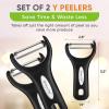 imageSpring Chef Swivel ampamp Vegetable Julienne Peeler Set for Kitchen with Stainless Steel Sharp Blades  Potato Peelers with Soft Grip Handles ampamp Blade Covers  Perfect for Carrot Zucchini Cucumber  BlackY Peeler  2 Pack