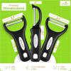 imageSpring Chef Swivel ampamp Vegetable Julienne Peeler Set for Kitchen with Stainless Steel Sharp Blades  Potato Peelers with Soft Grip Handles ampamp Blade Covers  Perfect for Carrot Zucchini Cucumber  BlackSwivel  Julienne  Y Peeler
