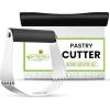 imageSpring Chef Large Dough Blender ampamp Biscuit Cutter Set Heavy Duty Stainless Steel Professional Pastry Cutter Soft Grip BlackDough Blender  Bench Scraper