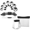 imageSpring Chef Magnetic Measuring Cups ampamp Spoons Set of 15 with Leveler ampamp Stainless Steel Dough Blender ampamp Pastry Cutter Tool  2 Product Bundle  Black