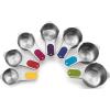 imageSpring Chef Magnetic Stainless Steel Measuring Cups Patent Pending Kitchen Tools with Easy to Read Markings for Measuring Dry or Liquid Ingredients Set of 7 BlackMulticolor