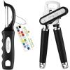 imageSpring Chef Premium Swivel Vegetable Peeler ampamp Stainless Steel Can Opener with Soft Grip Handles  2 Product Bundle  Black
