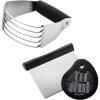 imageSpring Chef Professional Medium Dough Blender ampamp Stainless Steel Bench Scraper With Bonus Bowl Scraper  2 Product Bundle  Black