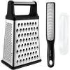 imageSpring Chef Professional XL Box Grater ampamp Zester Fine Grater  2 Product Bundle  Black