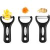 imageSpring Chef Stainless Steel Corn Peeler ampamp Premium Y ampamp Vegetable Julienne Peeler with Comfortable Handles  3 Product Bundle  Black