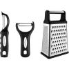 imageSpring Chef Swivel Vegetable Peeler ampamp Y Peeler with Sharp Stainless Steel Blades ampamp Professional XL Cheese Box Grater  3 Product Bundle  Black