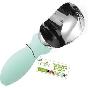 imageSpring Chef 188 Stainless Steel Ice Cream Scoop with Soft Grip Handle  Heavy Duty Ice Cream Scooper for Gelato Sorbet Cookie Dough Melon Sundae  Dishwasher Safe Kitchen Tool  BlackMint
