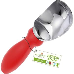 imageSpring Chef 188 Stainless Steel Ice Cream Scoop with Soft Grip Handle  Heavy Duty Ice Cream Scooper for Gelato Sorbet Cookie Dough Melon Sundae  Dishwasher Safe Kitchen Tool  BlackRed