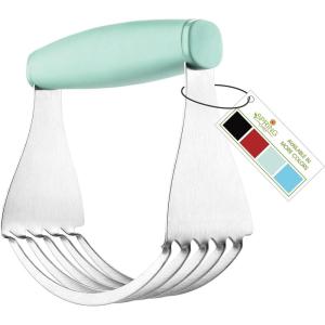 imageSpring Chef Dough Blender For Baking Heavy Duty Dough Cutter Tool Stainless Steel Pastry Cutter Tool with Sharp ampamp Sturdy Blades Pastry Blender for Easy Mixing Dishwasher Safe  XL Size  BlackMint