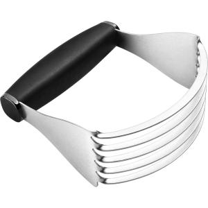 imageSpring Chef Dough Blender For Baking Heavy Duty Dough Cutter Tool Stainless Steel Pastry Cutter Tool with Sharp ampamp Sturdy Blades Pastry Blender for Easy Mixing Dishwasher Safe  XL Size  BlackBlack