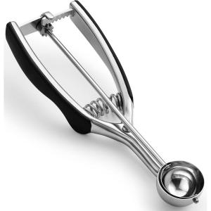 imageSpring Chef Extra Large Cookie Scoop 188 Stainless Steel Melon Baller Scoop Spring Loaded Trigger Release for Cookie Dough Ice Cream Meatball Cupcake 55 tablespoon tbsp portion 10 BlackBlack
