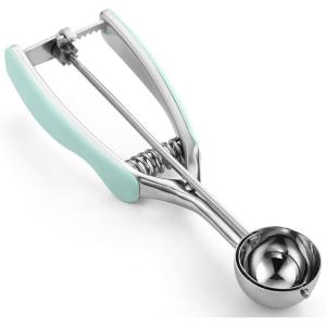 imageSpring Chef Extra Large Cookie Scoop 188 Stainless Steel Melon Baller Scoop Spring Loaded Trigger Release for Cookie Dough Ice Cream Meatball Cupcake 55 tablespoon tbsp portion 10 BlackMint