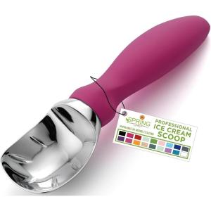 imageSpring Chef Ice Cream Scoop with Soft Grip Handle Professional Heavy Duty Sturdy Scooper Premium Kitchen Tool for Cookie Dough Gelato Sorbet MangoMagenta