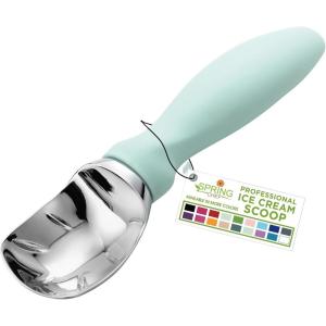 imageSpring Chef Ice Cream Scoop with Soft Grip Handle Professional Heavy Duty Sturdy Scooper Premium Kitchen Tool for Cookie Dough Gelato Sorbet MangoMint