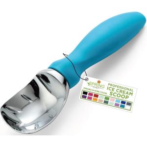imageSpring Chef Ice Cream Scoop with Soft Grip Handle Professional Heavy Duty Sturdy Scooper Premium Kitchen Tool for Cookie Dough Gelato Sorbet MangoTeal