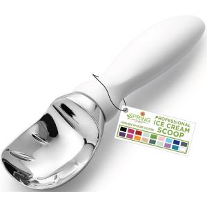 imageSpring Chef Ice Cream Scoop with Soft Grip Handle Professional Heavy Duty Sturdy Scooper Premium Kitchen Tool for Cookie Dough Gelato Sorbet MangoWhite