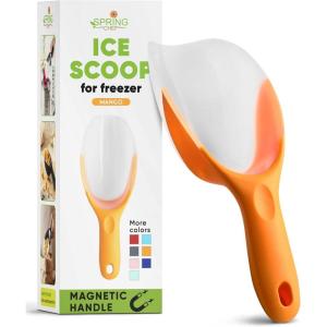 imageSpring Chef Magnetic Ice Scoop for Freezer  BPAFree FlexiPlastic Popcorn Scoop with Soft Grip Handle  Dishwasher Safe Ice Scooper  Kitchen Food Scooper for Flour Grains Candy Pet Food  BlackMango
