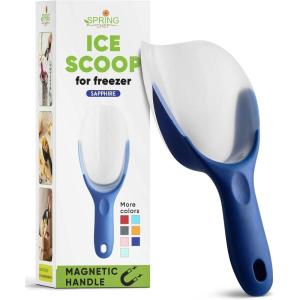 imageSpring Chef Magnetic Ice Scoop for Freezer  BPAFree FlexiPlastic Popcorn Scoop with Soft Grip Handle  Dishwasher Safe Ice Scooper  Kitchen Food Scooper for Flour Grains Candy Pet Food  BlackSapphire