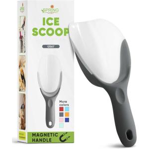 imageSpring Chef Magnetic Ice Scoop for Freezer  BPAFree FlexiPlastic Popcorn Scoop with Soft Grip Handle  Dishwasher Safe Ice Scooper  Kitchen Food Scooper for Flour Grains Candy Pet Food  BlackGray