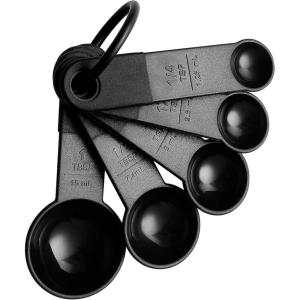 imageSpring Chef Magnetic Measuring Cups and Spoons Set of 9 Nesting Kitchen Tool with Easy to Read Markings for Measuring Dry or Liquid Ingredient BPA Free BlackBlack