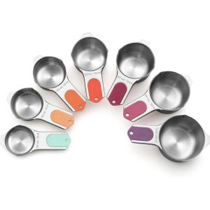 imageSpring Chef Magnetic Stainless Steel Measuring Cups Patent Pending Kitchen Tools with Easy to Read Markings for Measuring Dry or Liquid Ingredients Set of 7 BlackDesert Sunset