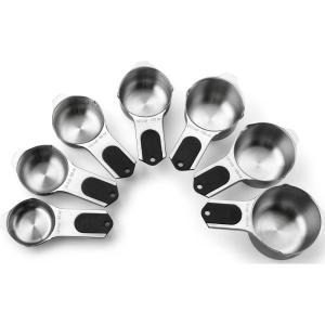 imageSpring Chef Magnetic Stainless Steel Measuring Cups Patent Pending Kitchen Tools with Easy to Read Markings for Measuring Dry or Liquid Ingredients Set of 7 BlackBlack