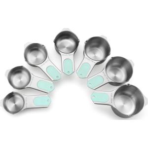 imageSpring Chef Magnetic Stainless Steel Measuring Cups Patent Pending Kitchen Tools with Easy to Read Markings for Measuring Dry or Liquid Ingredients Set of 7 BlackMint