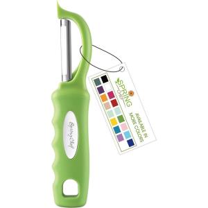 imageSpring Chef Professional Red Swivel Vegetable Peeler for Kitchen Stainless Steel Potato Peelers with Soft Grip Handle Perfect for Peeling Apple Veggie Fruit Carrot Dishwasher Safe  Set of 2Green