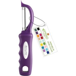 imageSpring Chef Professional Red Swivel Vegetable Peeler for Kitchen Stainless Steel Potato Peelers with Soft Grip Handle Perfect for Peeling Apple Veggie Fruit Carrot Dishwasher Safe  Set of 2Purple