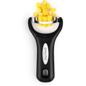 imageSpring Chef Stainless Steel Corn Peeler  Corn on the Cob Stripper Tool  Durable ampamp Efficient Kernel Remover Tool  Easy to Use Kernel Cutter  Dishwasher Safe Kitchen Gadget  BlackBlack