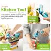 imageSpring Chef Stainless Steel Can Opener  Manual with Soft Grip Handles Easy Turn Heavy Duty Hand Can Opener for Seniors with Smooth Edge  Builtin Magnetic Lid Remover  MintAqua Sky