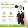 imageSpring Chef Stainless Steel Can Opener  Manual with Soft Grip Handles Easy Turn Heavy Duty Hand Can Opener for Seniors with Smooth Edge  Builtin Magnetic Lid Remover  MintBlack