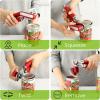 imageSpring Chef Stainless Steel Can Opener  Manual with Soft Grip Handles Easy Turn Heavy Duty Hand Can Opener for Seniors with Smooth Edge  Builtin Magnetic Lid Remover  MintRed