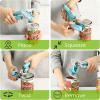 imageSpring Chef Stainless Steel Can Opener  Manual with Soft Grip Handles Easy Turn Heavy Duty Hand Can Opener for Seniors with Smooth Edge  Builtin Magnetic Lid Remover  MintAqua Sky